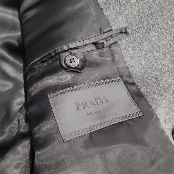 Prada Double-Breasted Wool/Cashmere Blend Coat - Picture 15 of 16